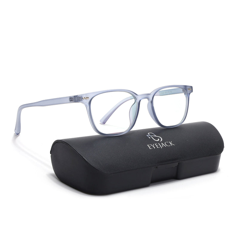 Eyejack Canment Blue Square Eyeglasses for Men & Women (CM20020FCL1864-C7)