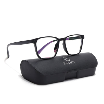 Eyejack Canment Matt Black Square Eyeglasses for Men & Women (CM20024FCL1869-C2)