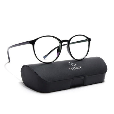 Eyejack Canment Black Round Eyeglasses for Women (CM2439FCL1782-C1)