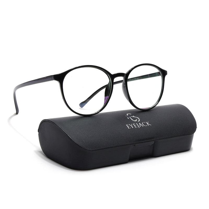 Eyejack Canment Black Round Eyeglasses for Women (CM2439FCL1782-C1)