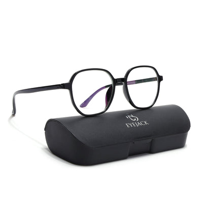 Eyejack Canment Shine Black Round Eyeglasses for Men & Women (CM2503FCL1800-C1)