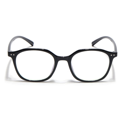 Eyejack Canment Shine Black Square Eyeglasses for Men & Women (CM2506FCL1810-C1)