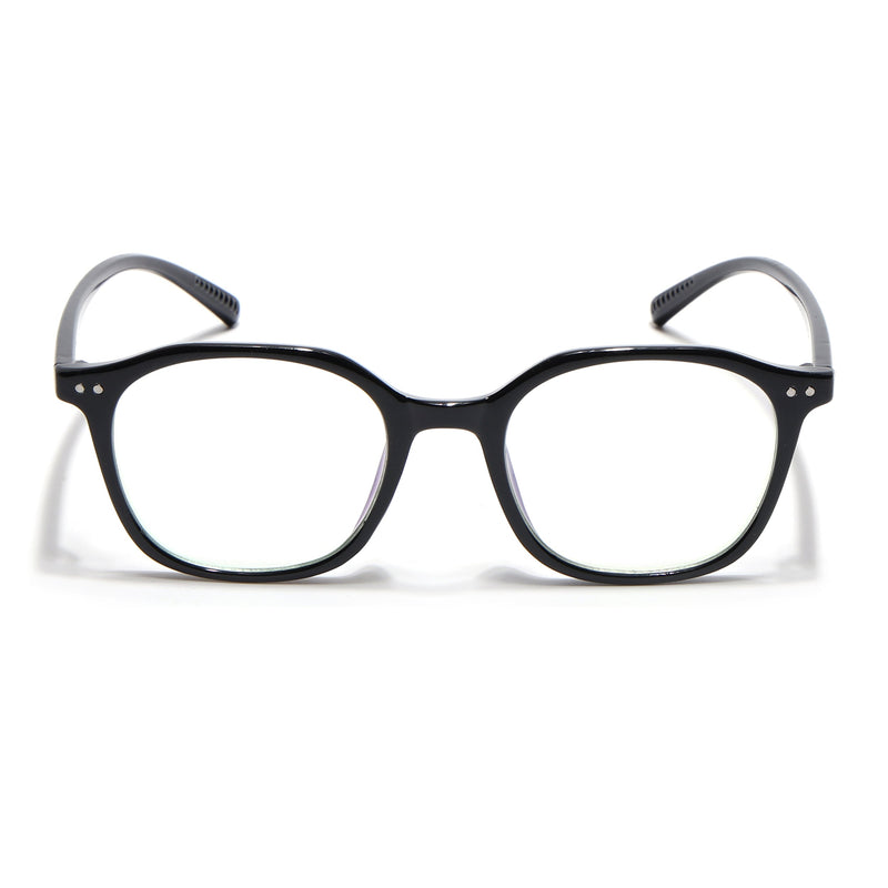 Eyejack Canment Shine Black Square Eyeglasses for Men & Women (CM2506FCL1810-C1)