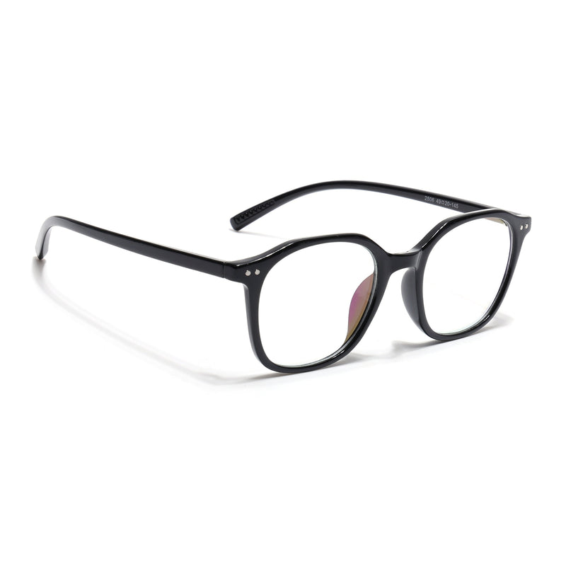 Eyejack Canment Shine Black Square Eyeglasses for Men & Women (CM2506FCL1810-C1)