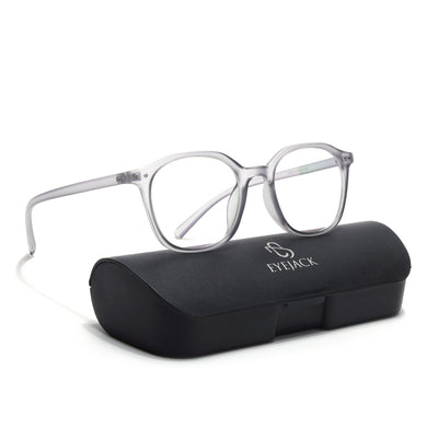 Eyejack Canment Grey Square Eyeglasses for Men & Women (CM2506FCL1812-C3)