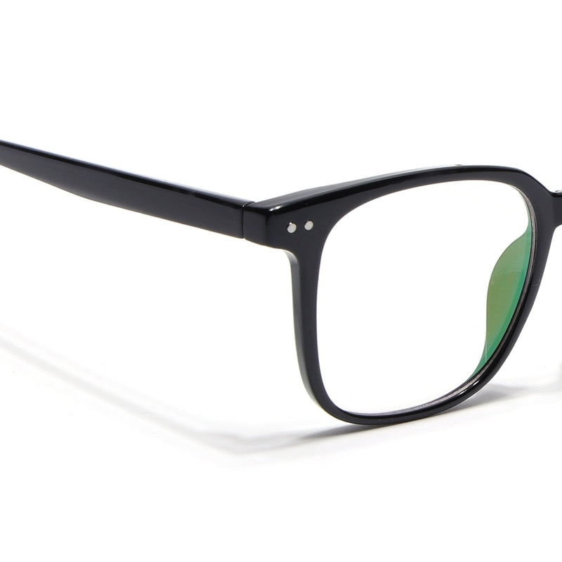 Eyejack Canment Shine Black Square Eyeglasses for Men & Women (CM28060FCL1936-C1)