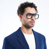 Voyage Ranger I Black & Grey Wayfarer Eyeglasses for Men & Women (D22MG5257-C1)