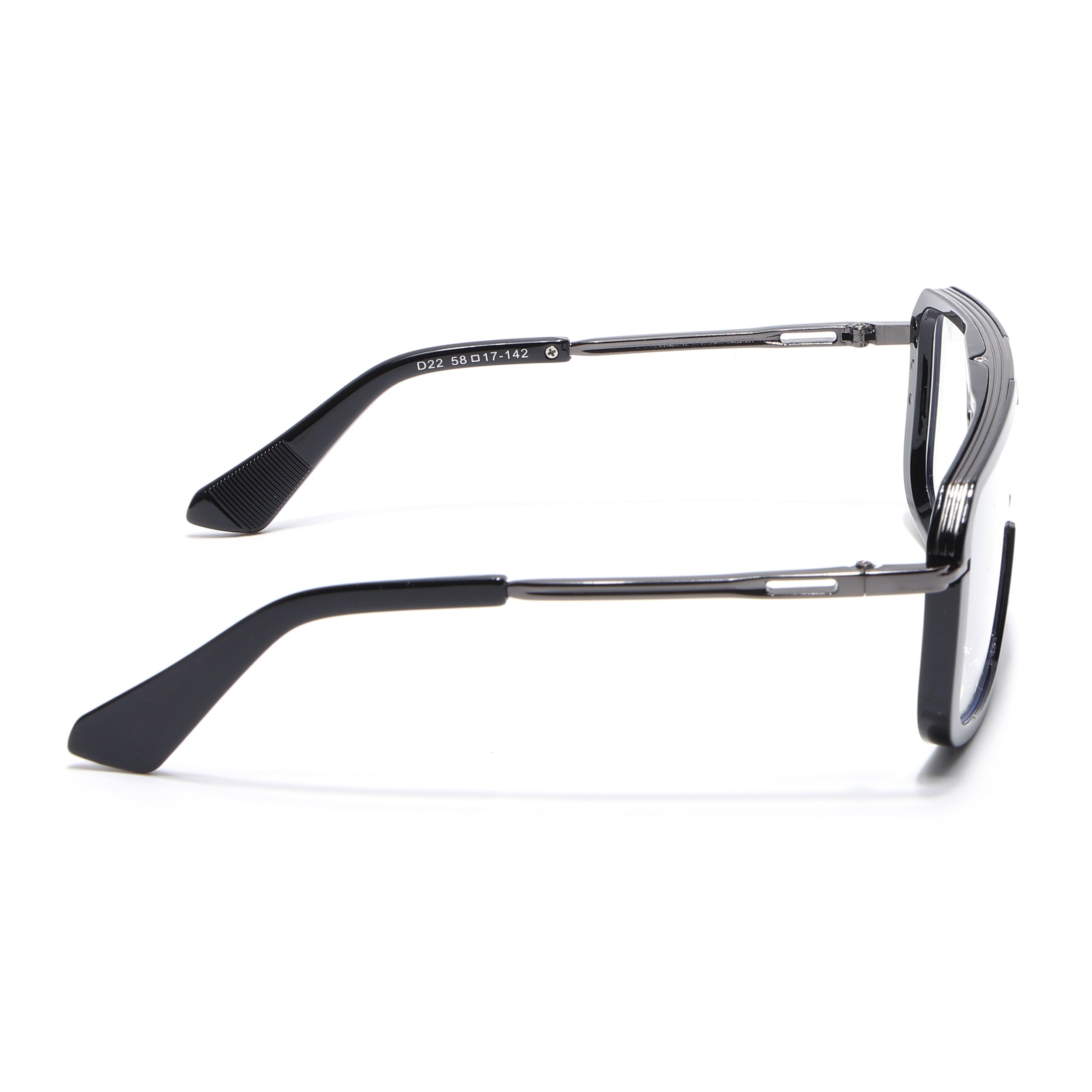 Voyage Ranger I Black & Grey Wayfarer Eyeglasses for Men & Women (D22MG5257-C1)