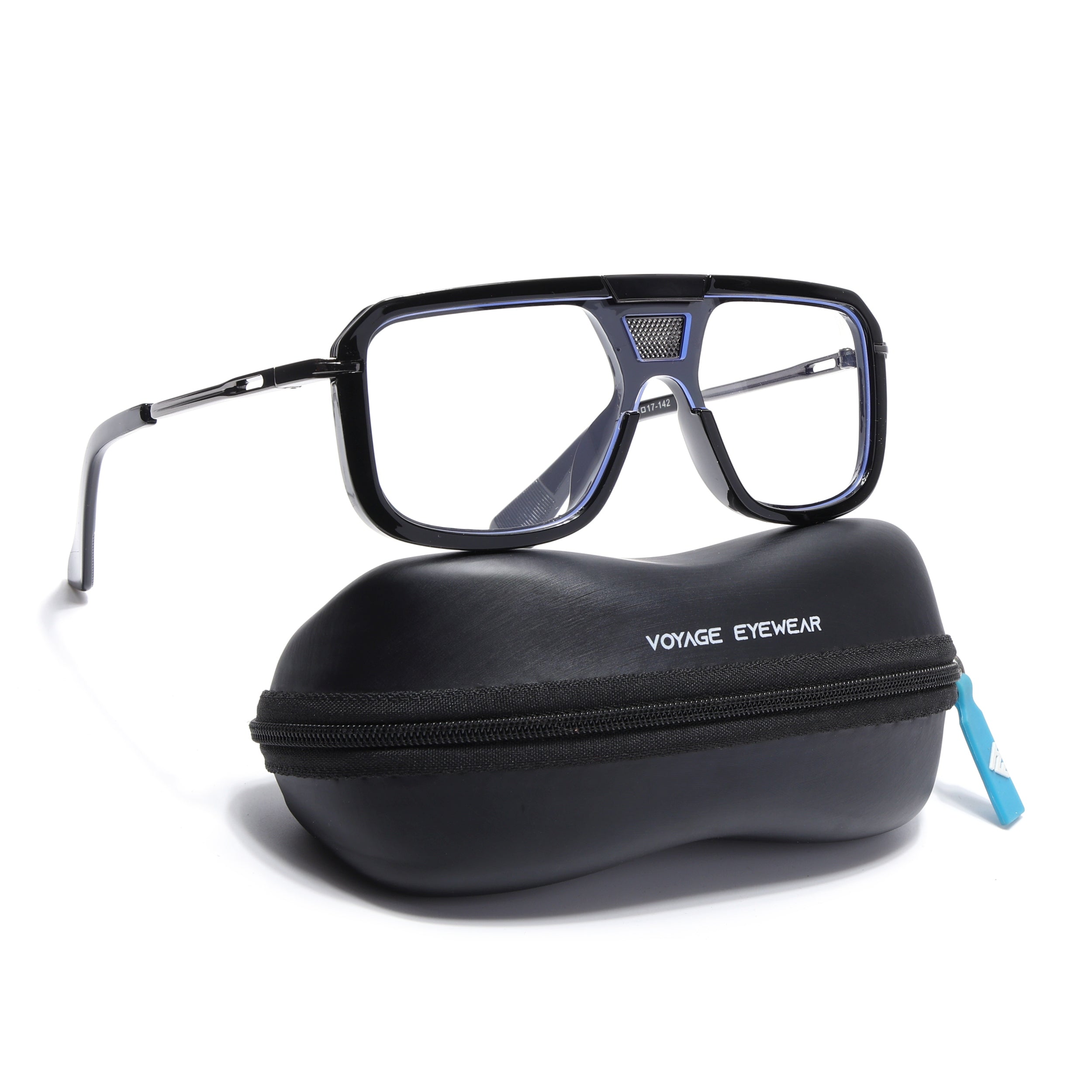 Voyage Ranger I Black & Grey Wayfarer Eyeglasses for Men & Women (D22MG5257-C1)