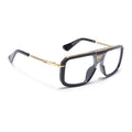 Voyage Ranger I Black & Golden Wayfarer Eyeglasses for Men & Women (D22MG5258-C2)