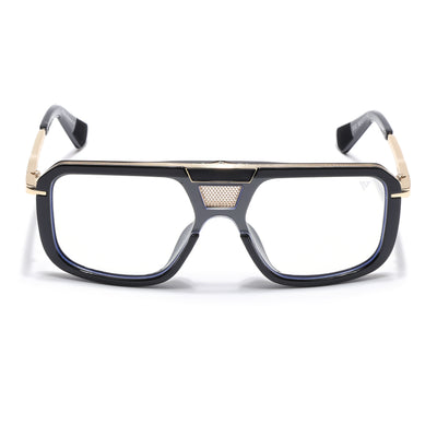 Voyage Ranger I Black & Golden Wayfarer Eyeglasses for Men & Women (D22MG5258-C2)