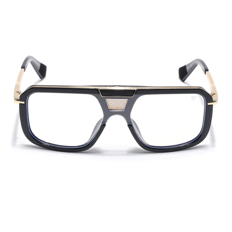 Voyage Ranger I Black & Golden Wayfarer Eyeglasses for Men & Women (D22MG5258-C2)
