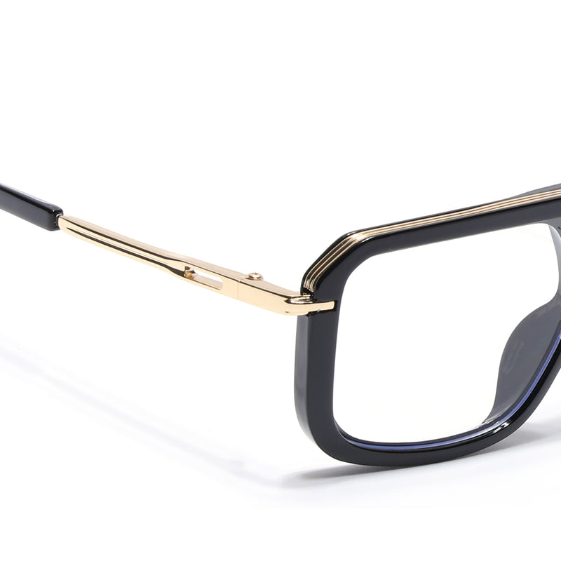 Voyage Ranger I Black & Golden Wayfarer Eyeglasses for Men & Women (D22MG5258-C2)