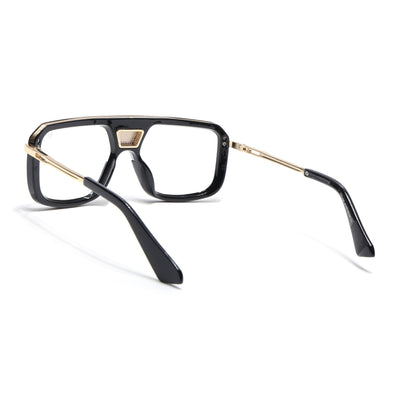 Voyage Ranger I Black & Golden Wayfarer Eyeglasses for Men & Women (D22MG5258-C2)