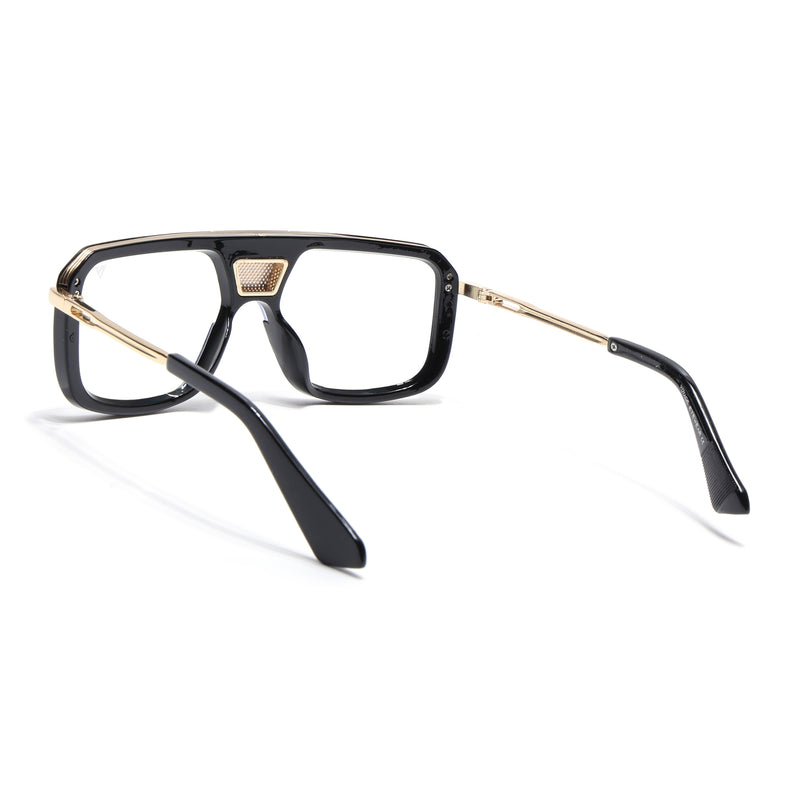 Voyage Ranger I Black & Golden Wayfarer Eyeglasses for Men & Women (D22MG5258-C2)