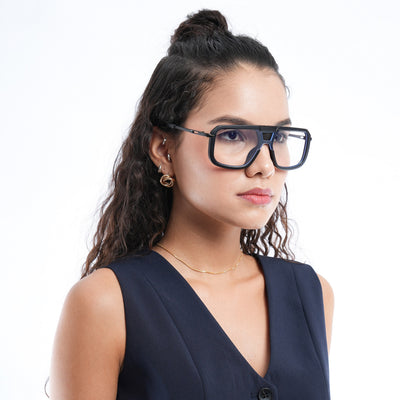 Voyage Ranger I Black Wayfarer Eyeglasses for Men & Women (D22MG5259-C3)