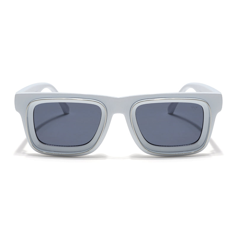 Smuggler | White & Silver Unisex Sunglasses | Black Lens - MG6425