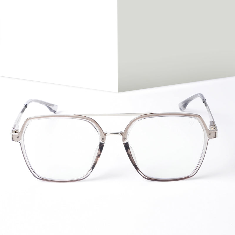 Voyage Metal Head Grey & Silver Wayfarer Eyeglasses for Men & Women (TR83075MG5444-C3)