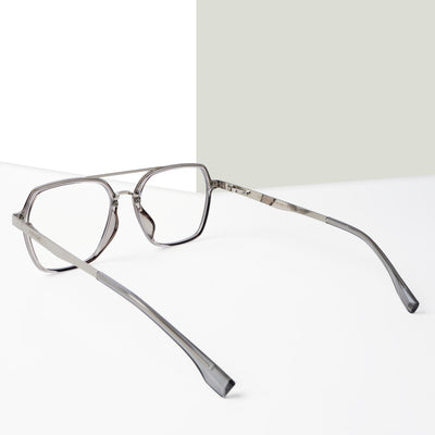 Voyage Metal Head Grey & Silver Wayfarer Eyeglasses for Men & Women (TR83075MG5444-C3)