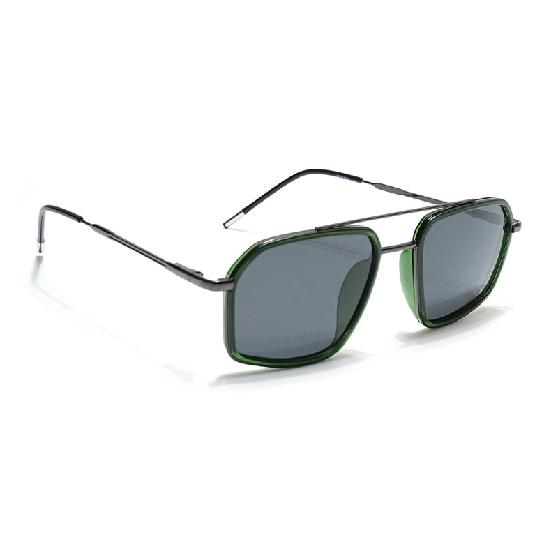 Eyejack Aura Green & Grey Wayfarer Polarized Sunglasses for Men & Women (2505PCL1504)