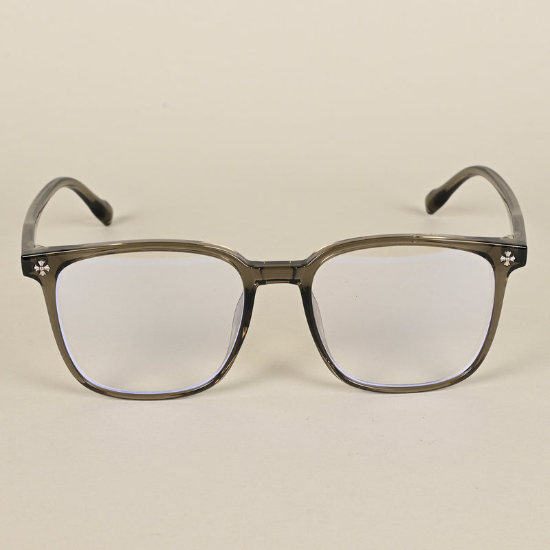 Voyage Air Transparent Olive Square Eyeglasses for Men & Women (TR85230MG4699-C6)