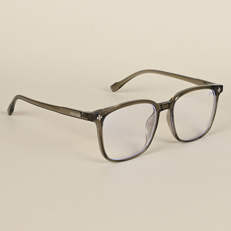 Voyage Air Transparent Olive Square Eyeglasses for Men & Women (TR85230MG4699-C6)