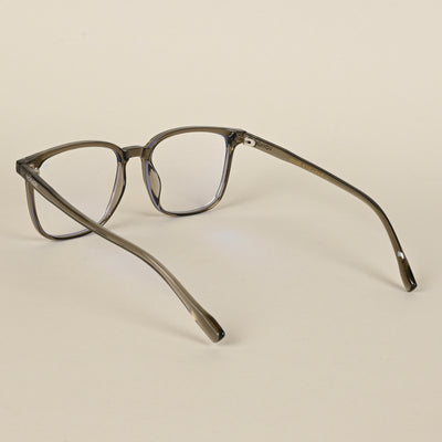 Voyage Air Transparent Olive Square Eyeglasses for Men & Women (TR85230MG4699-C6)
