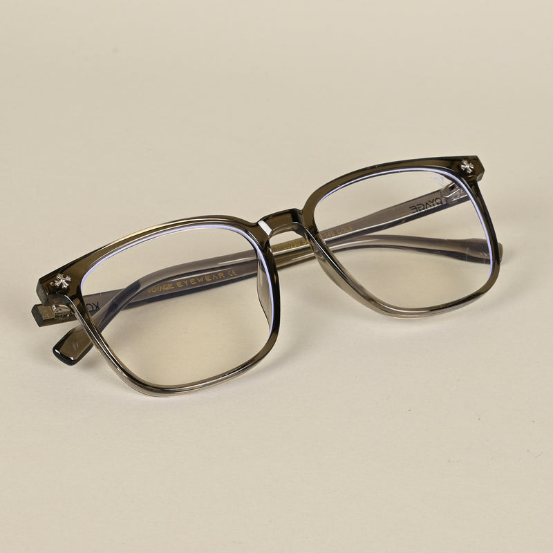 Voyage Air Transparent Olive Square Eyeglasses for Men & Women (TR85230MG4699-C6)