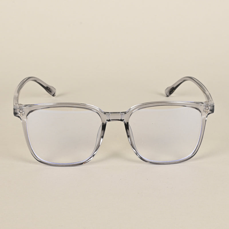 Voyage Air Transparent Grey Square Eyeglasses for Men & Women (TR85230MG4697-C4)