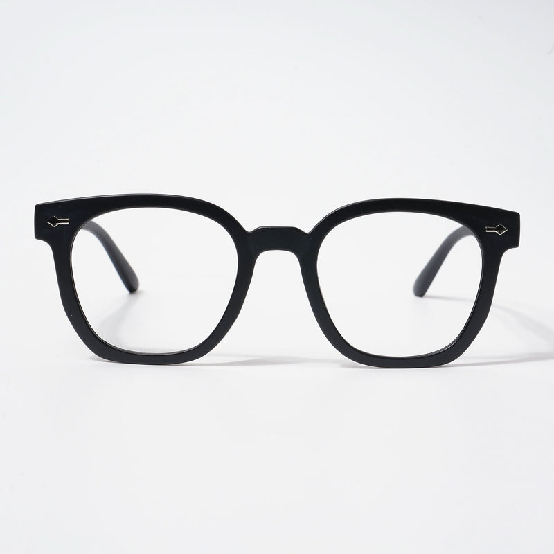 EyeJack Bell Bottom Matt Black Square Eyeglasses for Men & Women (62204CL386-C1)