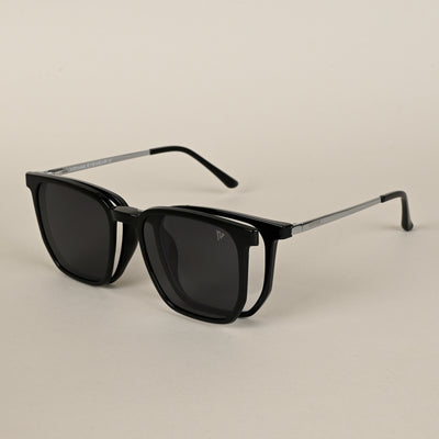 Voyage Black Wayfarer TR Clip-On Polarized Sunglasses for Men & Women (2181PMG4657-C1)