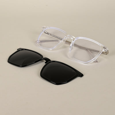 Voyage Transparent Wayfarer TR Clip-On Polarized Sunglasses for Men & Women (2181PMG4658-C2)