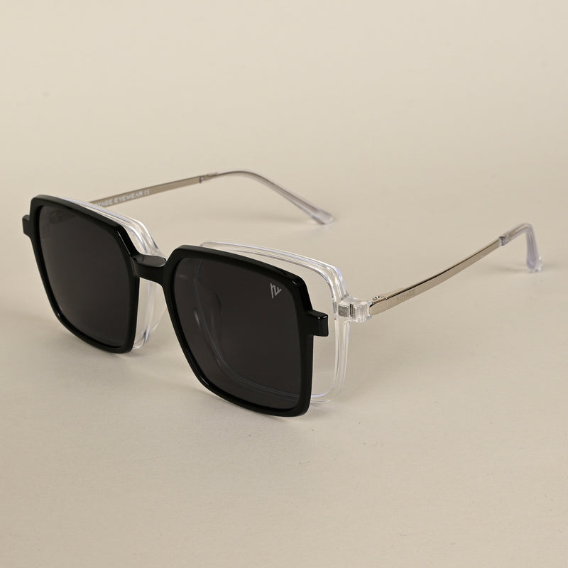 Voyage Transparent Wayfarer TR Clip-On Polarized Sunglasses for Men & Women (2183PMG4662-C2)