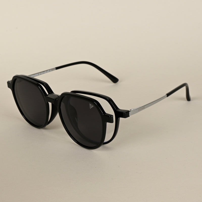 Voyage Black Wayfarer TR Clip-On Polarized Sunglasses for Men & Women (2182PMG4659-C1)