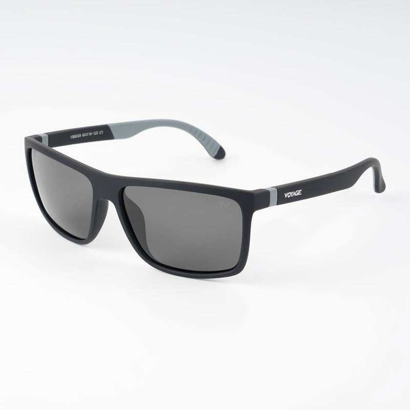 Voyage Wayfarer Polarized Sunglasses for Men & Women (Black Lens | Matt Black Frame - PMG5250)