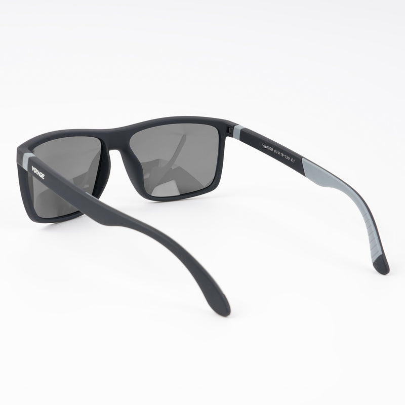 Voyage Wayfarer Polarized Sunglasses for Men & Women (Black Lens | Matt Black Frame - PMG5250)