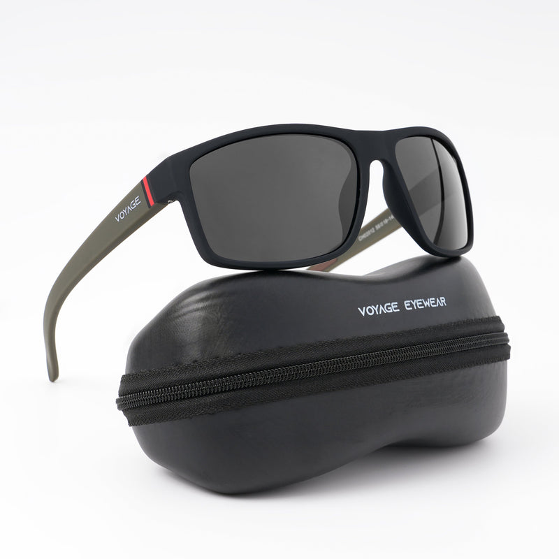 Voyage Wayfarer Polarized Sunglasses for Men & Women (Black Lens | Matt Black Frame - PMG5252)