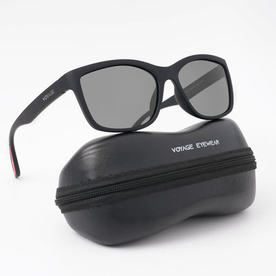 Voyage Wayfarer Polarized Sunglasses for Men & Women (Black Lens | Matt Black Frame - PMG5253)