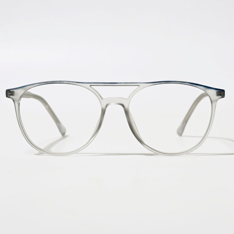 Eyejack Swift Grey & Blue Round Eyeglasses for Men & Women (MB23002CL139-C4)