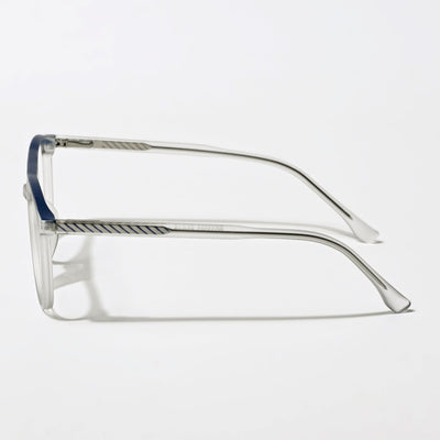 Eyejack Swift Grey & Blue Round Eyeglasses for Men & Women (MB23002CL139-C4)
