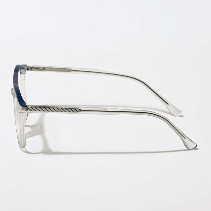 Eyejack Swift Grey & Blue Round Eyeglasses for Men & Women (MB23002CL139-C4)