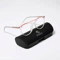 Eyejack Swift Matt Transparent & Red Oval Eyeglasses for Men & Women (MB23002CL140-C5)
