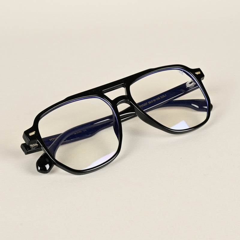 Voyage Maverick Shine Black Wayfarer Eyeglasses for Men & Women (TR85207MG4713-C1)