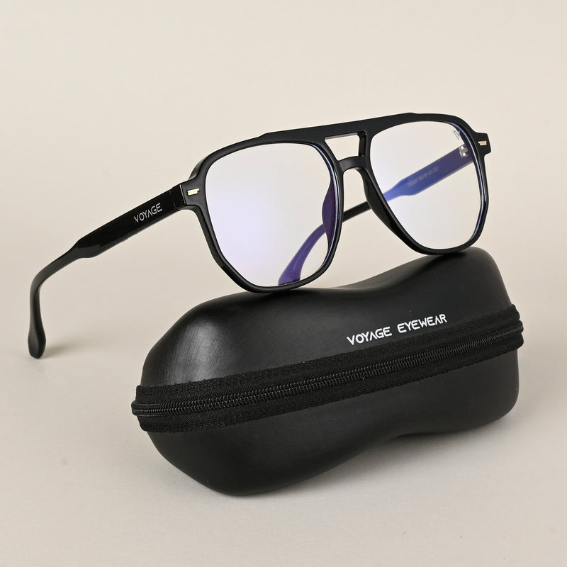 Voyage Maverick Shine Black Wayfarer Eyeglasses for Men & Women (TR85207MG4713-C1)