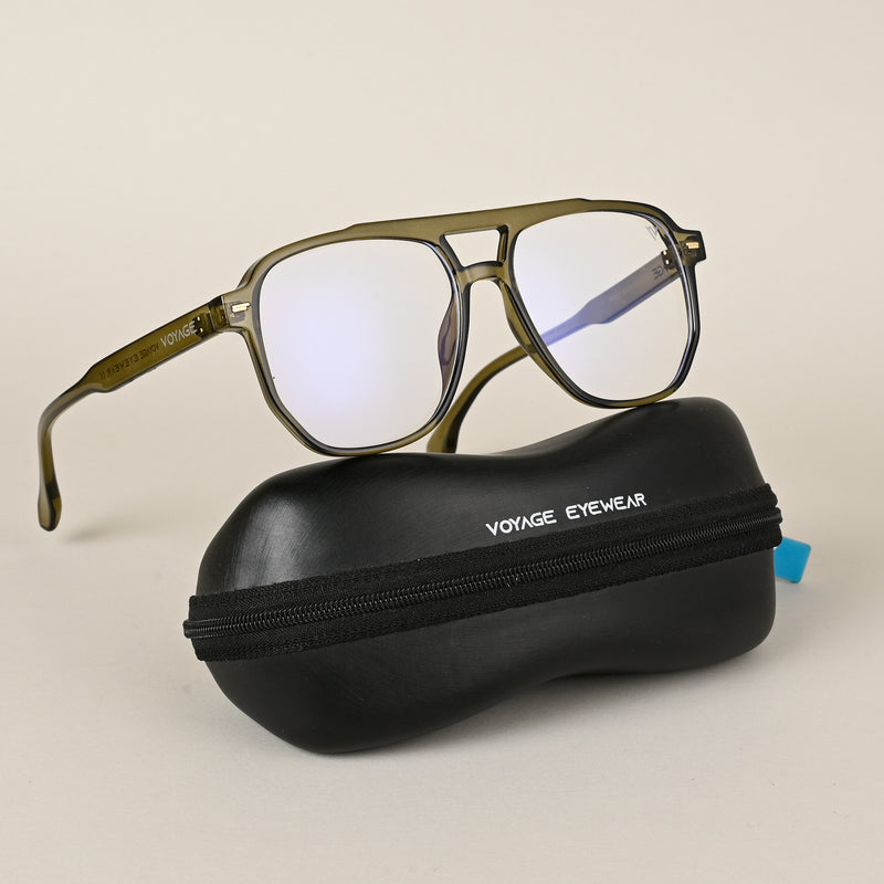 Voyage Maverick Transparent Green Wayfarer Eyeglasses for Men & Women (TR85207MG4712-C3)