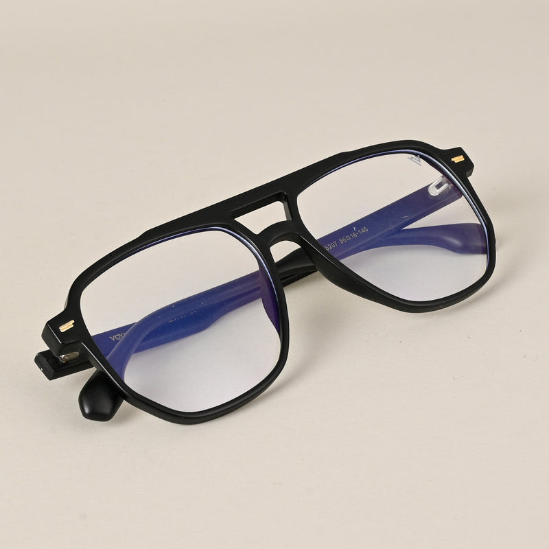 Voyage Maverick Matt Black Wayfarer Eyeglasses for Men & Women (TR85207MG4714-C4)