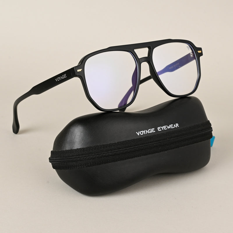 Voyage Maverick Matt Black Wayfarer Eyeglasses for Men & Women (TR85207MG4714-C4)