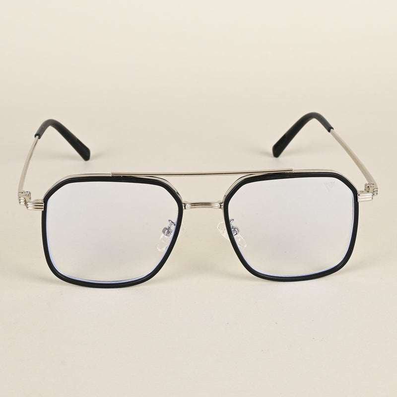 Voyage Maverick Black & Silver Wayfarer Eyeglasses for Men & Women (TR87313MG4718-C3)