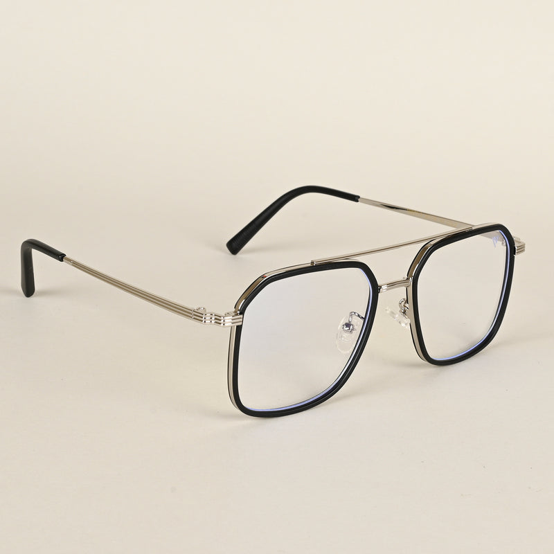 Voyage Maverick Black & Silver Wayfarer Eyeglasses for Men & Women (TR87313MG4718-C3)