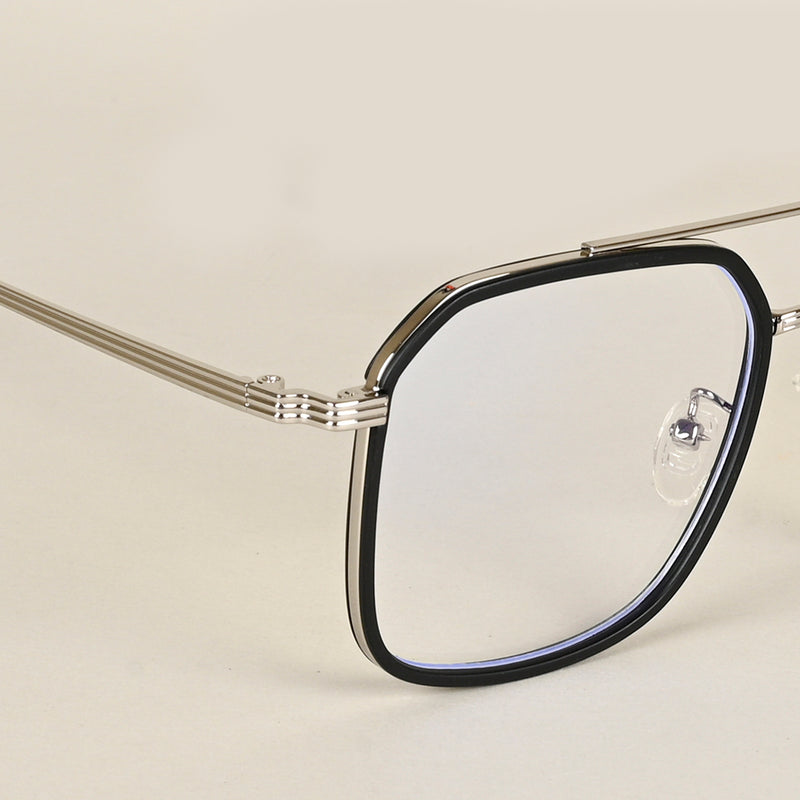 Voyage Maverick Black & Silver Wayfarer Eyeglasses for Men & Women (TR87313MG4718-C3)